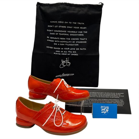 New John Fluevog Fellowship Erika Brogued Oxford Shoe Leather Size: 7.5 - Picture 2 of 11